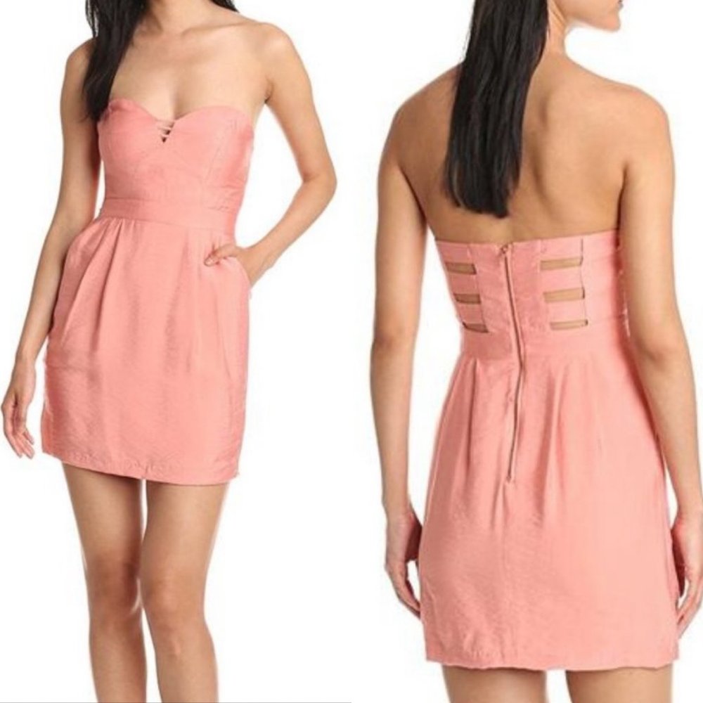 BCBGeneration Pink Strapless Mini Dress